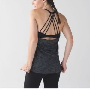 Lululemon Lighten Up Grey Tank with bra size 4 EUC